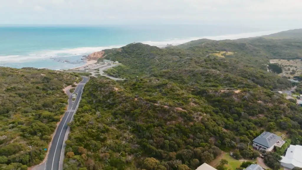 Sorrento Back beach view from a drone